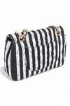 Quilted Cotton Stripe Pattern Shoulder Bag - KOKOTETE