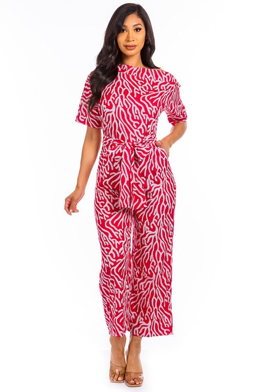 Red Summer jumpsuit - KOKOTETE