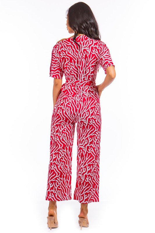 Red Summer jumpsuit - KOKOTETE