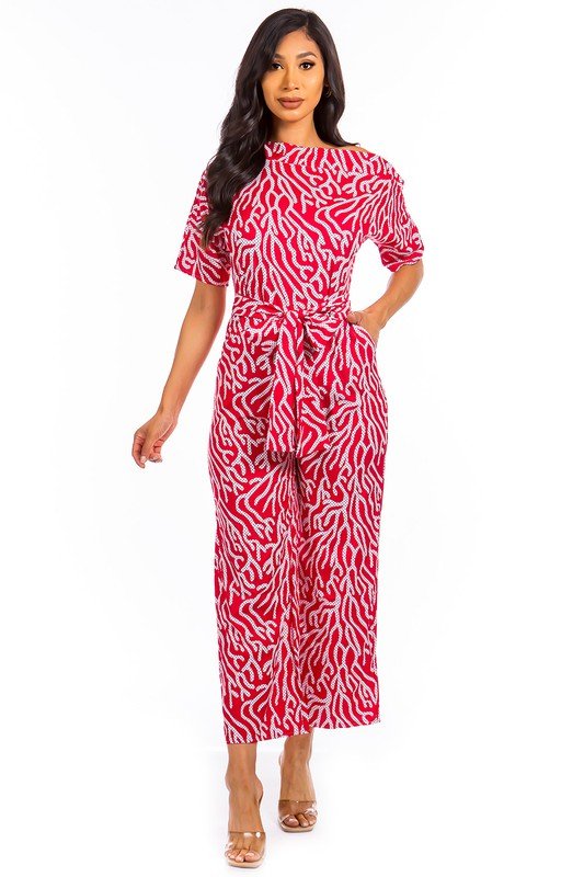 Red Summer jumpsuit - KOKOTETE