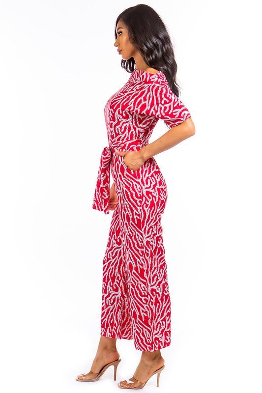 Red Summer jumpsuit - KOKOTETE
