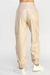 RELAXED VEGAN LEATHER CARGO PANTS - KOKOTETE