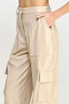 RELAXED VEGAN LEATHER CARGO PANTS - KOKOTETE