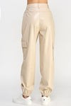RELAXED VEGAN LEATHER CARGO PANTS - KOKOTETE