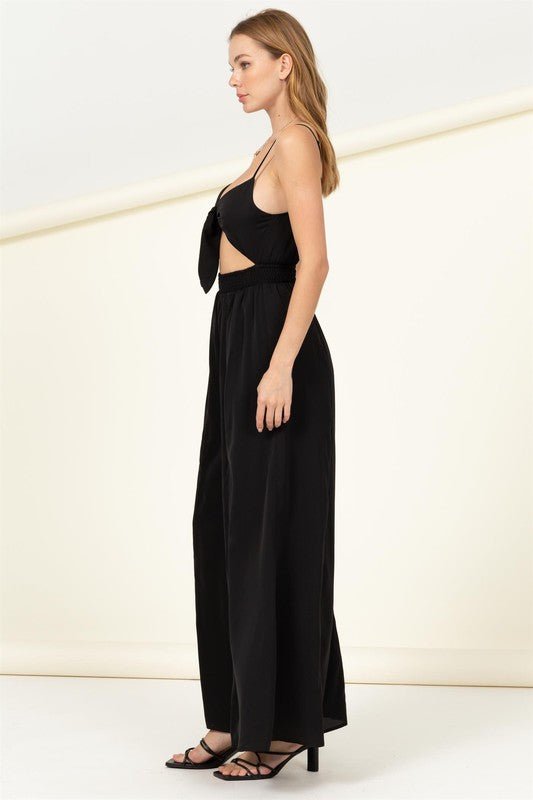 Remember Me Front Sash Cutout Jumpsuit - KOKOTETE
