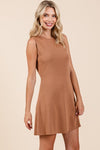 Ribbed Knit Sleeveless Sweater Mini Dress - KOKOTETE