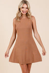 Ribbed Knit Sleeveless Sweater Mini Dress - KOKOTETE
