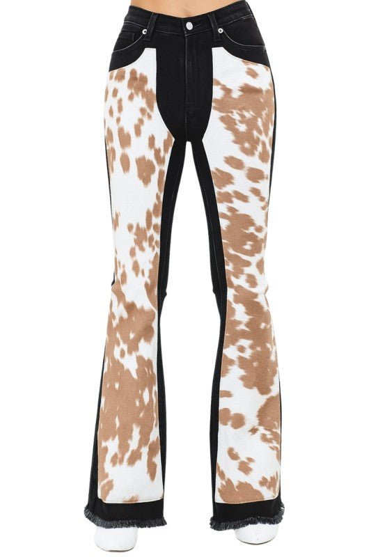 Rodeo Bell Bottom Jean Brown Cow Hide - KOKOTETE