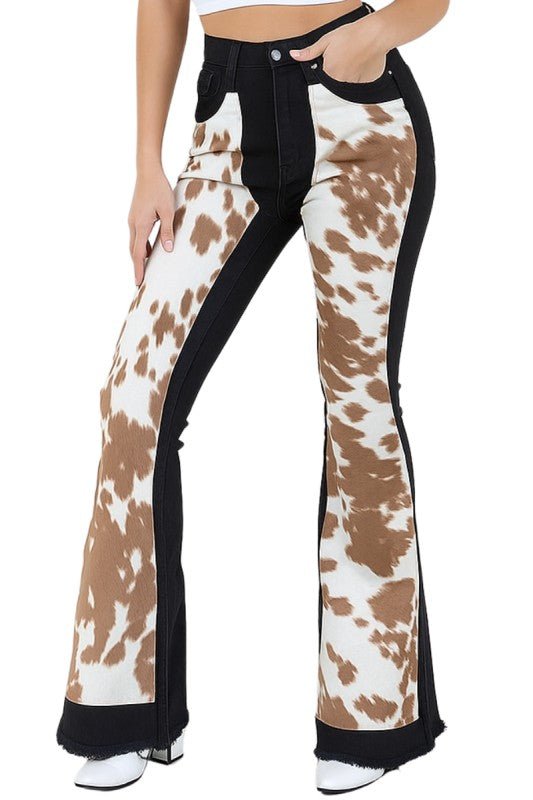 Rodeo Bell Bottom Jean Brown Cow Hide - KOKOTETE