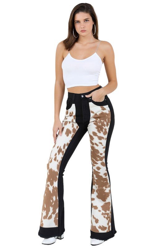 Rodeo Bell Bottom Jean Brown Cow Hide - KOKOTETE