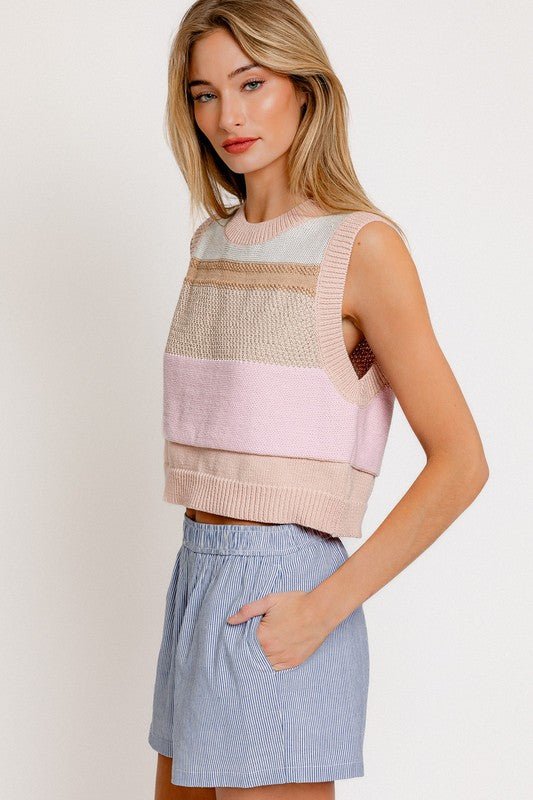 Round Neck Sweater Vest - KOKOTETE
