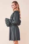 Ruffle Surplice Tied Mini Dress - KOKOTETE
