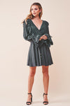 Ruffle Surplice Tied Mini Dress - KOKOTETE
