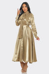 Satin Bow - Tie Midi Dress - KOKOTETE