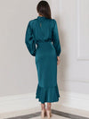 Satin long sleeve dress - KOKOTETE