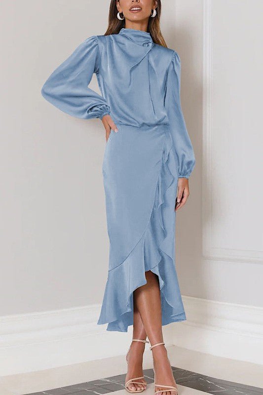 Satin long sleeve dress - KOKOTETE