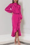 Satin long sleeve dress - KOKOTETE