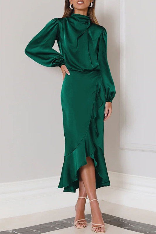 Satin long sleeve dress - KOKOTETE