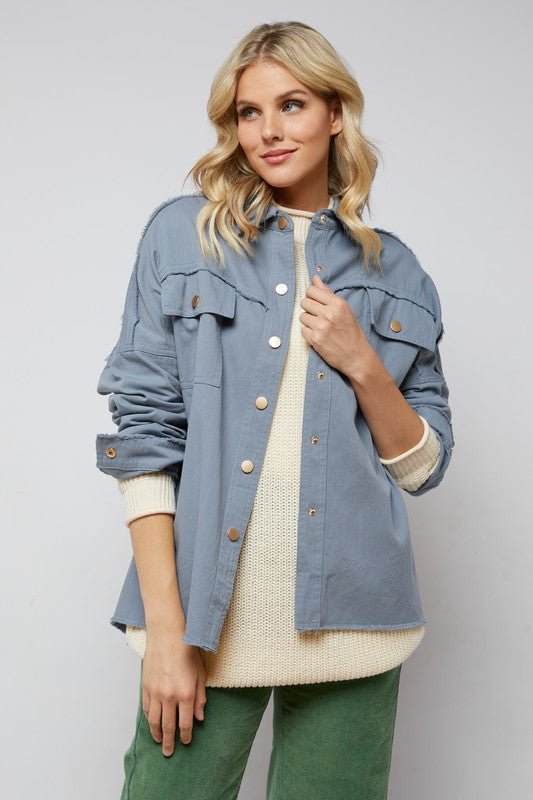 Sequin Long Sleeve Button Down Jacket - KOKOTETE