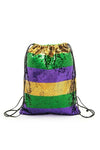 Sequin Mardi Gras Drawstring Backpack Bag - KOKOTETE
