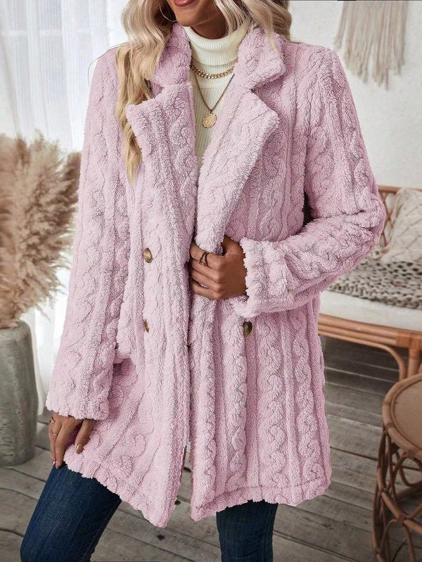 Sherpa long button front coat - KOKOTETE