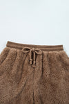 Sherpa Zip - Up Hoodie and Drawstring Shorts Set - KOKOTETE