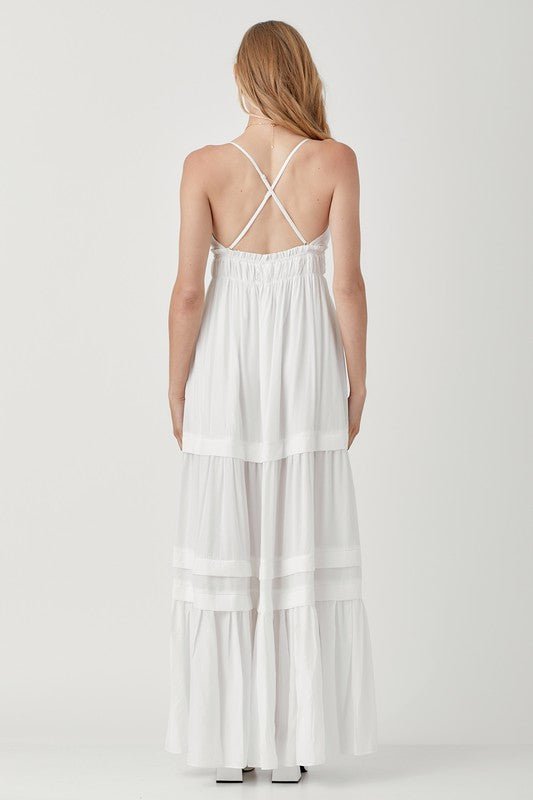 Shirred Folded Detail Maxi Dress - KOKOTETE