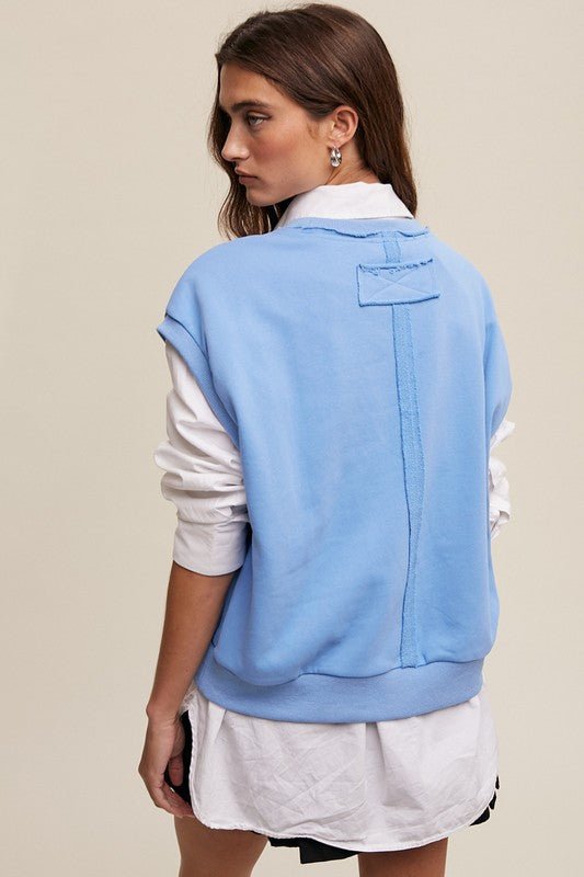 Short Sleeve Boxy Crew Neck Sweat Top - KOKOTETE