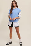 Short Sleeve Boxy Crew Neck Sweat Top - KOKOTETE