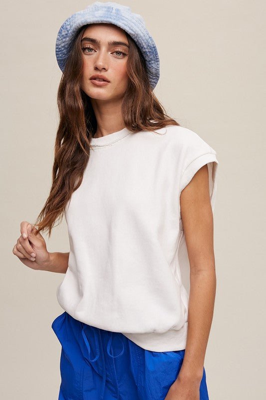 Short Sleeve Boxy Crew Neck Sweat Top - KOKOTETE