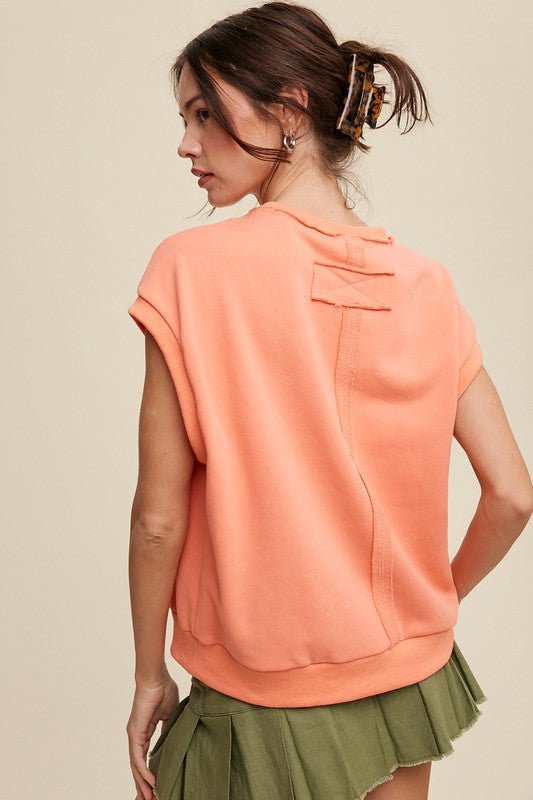 Short Sleeve Boxy Crew Neck Sweat Top - KOKOTETE