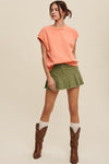Short Sleeve Boxy Crew Neck Sweat Top - KOKOTETE