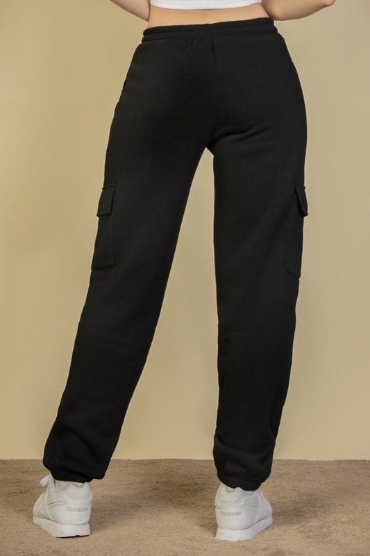 Side Pocket Drawstring Waist Sweatpants - KOKOTETE