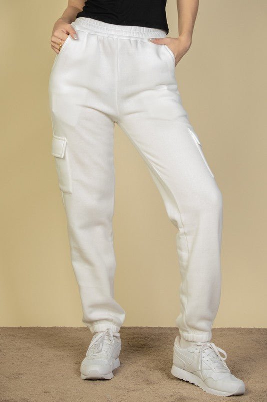 Side Pocket Drawstring Waist Sweatpants - KOKOTETE
