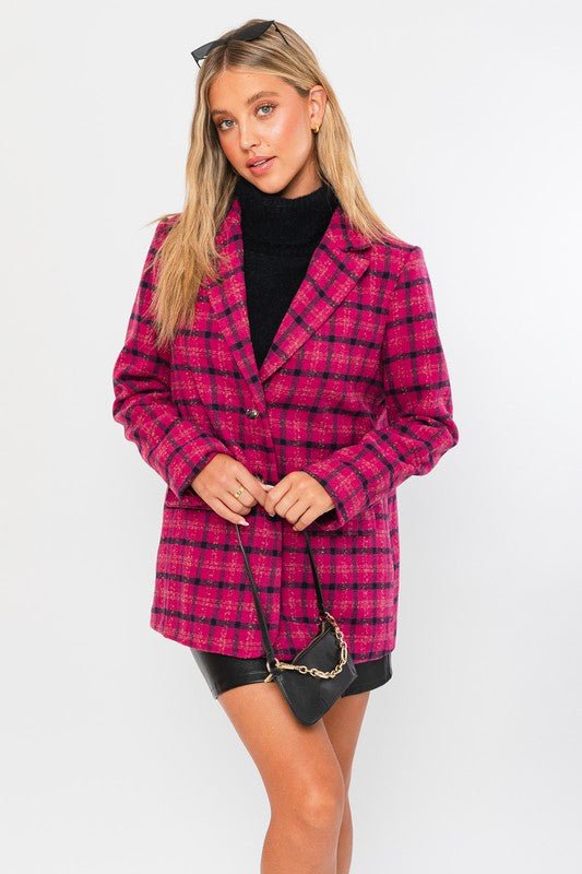 Single Button Blazer Coat - KOKOTETE
