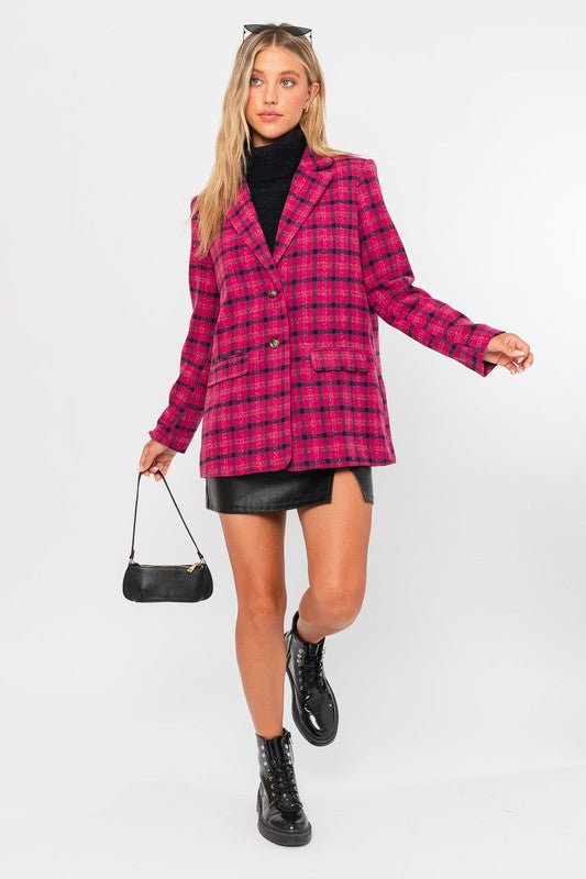 Single Button Blazer Coat - KOKOTETE