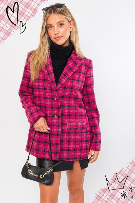 Single Button Blazer Coat - KOKOTETE