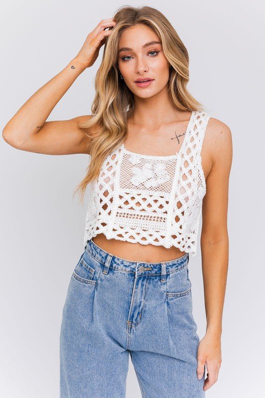 Sleeveless Crochet Top - KOKOTETE