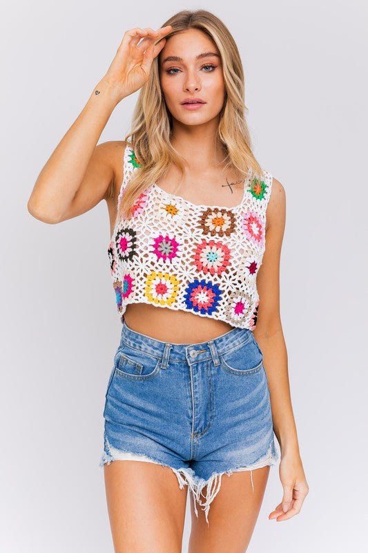 Sleeveless Multi Crochet Top - KOKOTETE