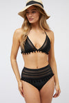 Solid Bikini Set With Pompom - KOKOTETE