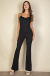 Solid Sleeveless Wide Leg Jumpsuit - KOKOTETE