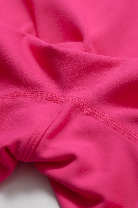 Solid zippered long - sleeved sports jumpsuit - KOKOTETE