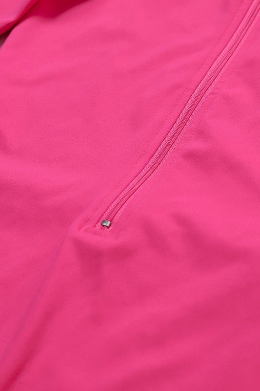 Solid zippered long - sleeved sports jumpsuit - KOKOTETE