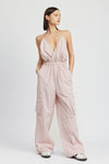 SPAGHETTI STRAP CARGO JUMPSUIT - KOKOTETE