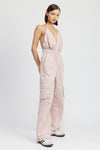 SPAGHETTI STRAP CARGO JUMPSUIT - KOKOTETE