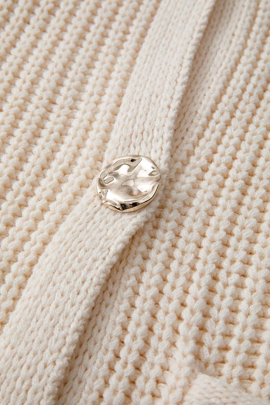 SPRING Textured Knit Buttoned Sweater Vest - KOKOTETE