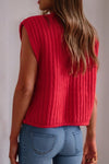 SPRING Textured Knit Buttoned Sweater Vest - KOKOTETE