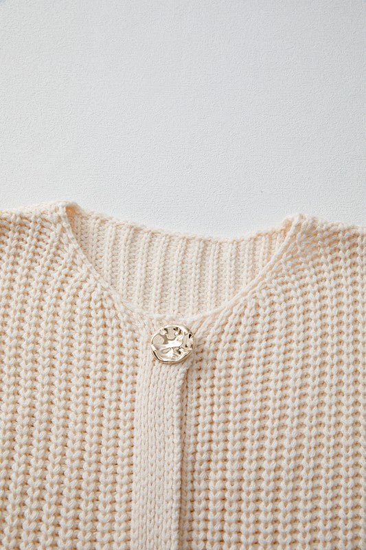 SPRING Textured Knit Buttoned Sweater Vest - KOKOTETE