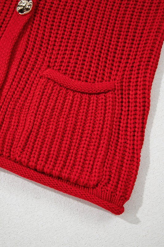 SPRING Textured Knit Buttoned Sweater Vest - KOKOTETE