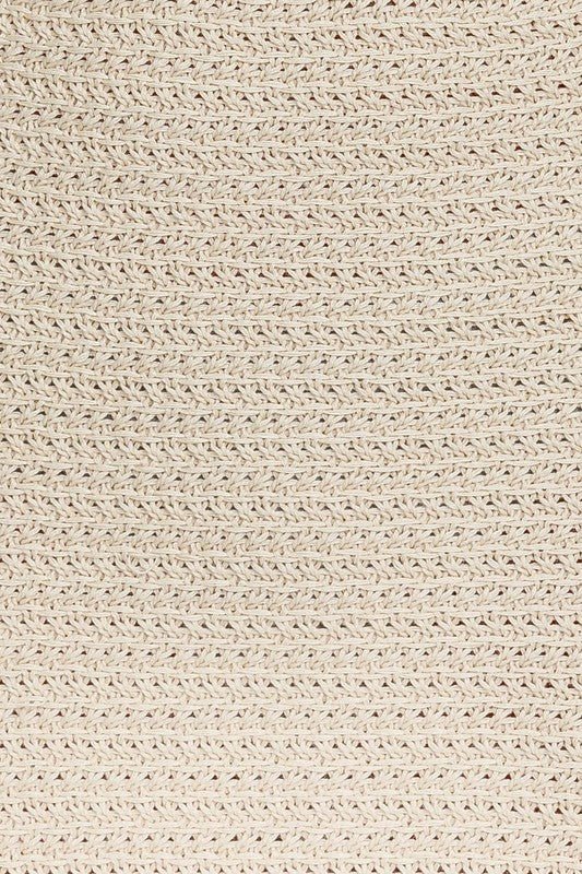 Square Neck Sleeveless Crochet Midi Dress - KOKOTETE